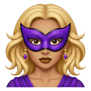 mask wearing woman robber purple with big earrings sticker
