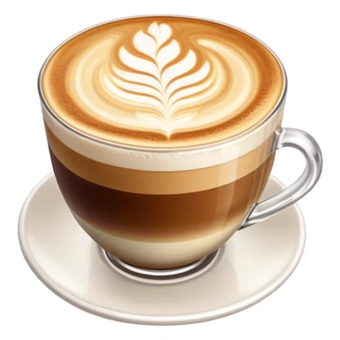 expensive artisanal latte in a cafe from upward view perspective, latte art, fancy coffee drink sticker