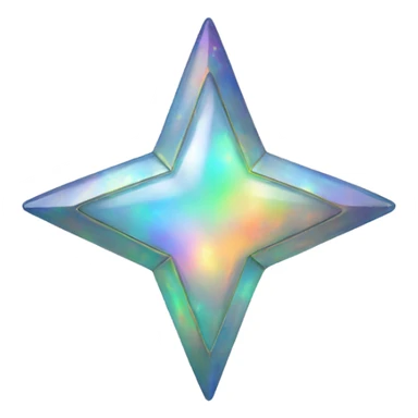 4 point star rounded corner opal sticker