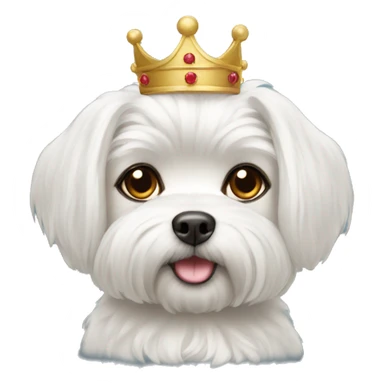 A Maltese wearing a crown sticker