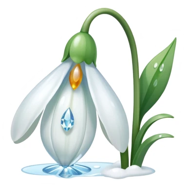 A pinterest magical snowdrop flower with a crystal  sticker
