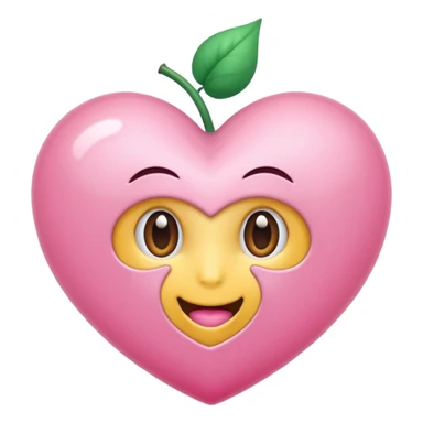 Um coração cor de rosa claro enormee, e atenção com vários acessórios super fofoss sticker