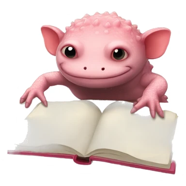 Axolotl doing homework sticker
