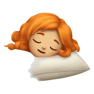Tan girl with orange hair sleeping on pillow in bes sticker
