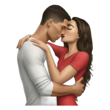 Ronaldo kissing georgina sticker