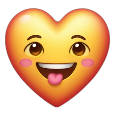 Heart with a sweet face, and arms and legs coming out of it sticker