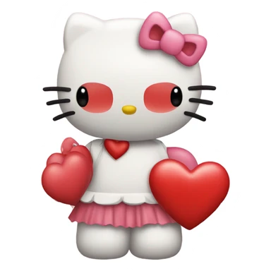 hello kitty with heart sticker