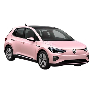 Light pink Volkswagen id.3 from the front sticker