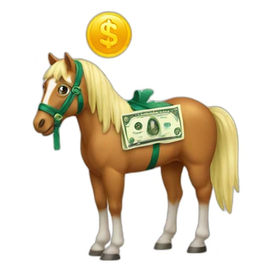 horse with dollar sticker