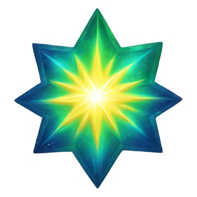 Yellow blue and green aura star  sticker