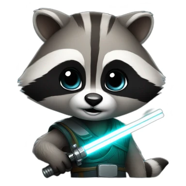 racoon with a lightsaber sticker
