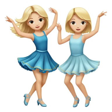 Two  realistic blonde headed girls dancing  sticker