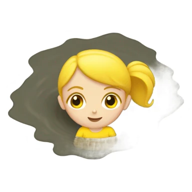 White Girl standing in yellow puddle sticker