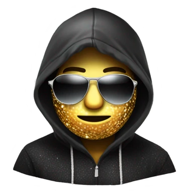 Discoball with sunglasses and a Black hoodie  sticker