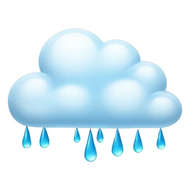 a cloud with a lot of rain, more rain drops sticker