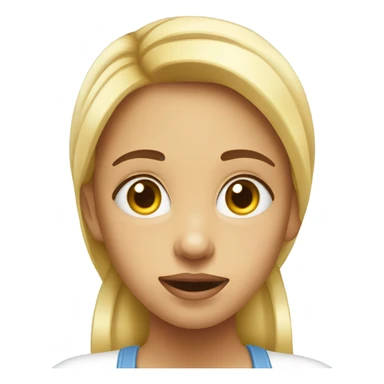 Girl looking up with mayonnaise spilled on her face sticker