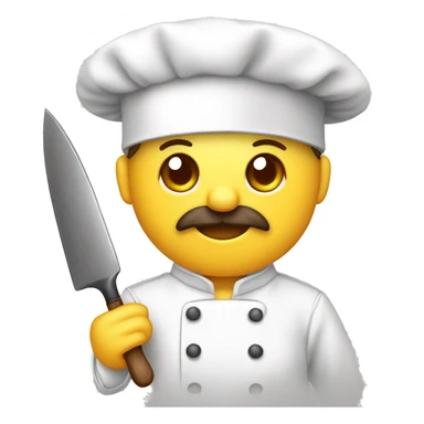 Gorro blanco de chef con cuchillo, tenedor y cuchara sticker