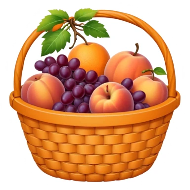 Orange basket with both food, drink and fruits sticker