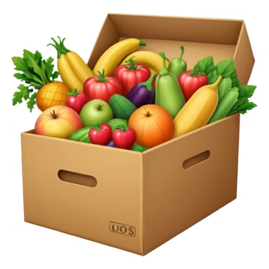 A box of groceries from the store sticker