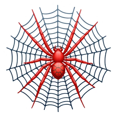 red dumb spider web sticker