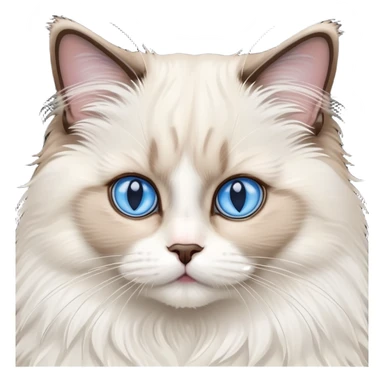 bicolor ragdoll cat face sticker