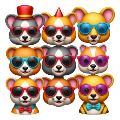 a sunglasses circus animals sticker