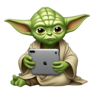 Yoda watching youtube on phone sticker