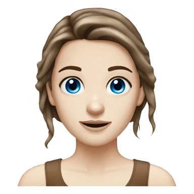 pretty white girl with brown hair and blue eyes sticker