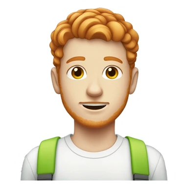 A ginger teenager with a stubble moustache light freckles and orthopaedic braces sticker