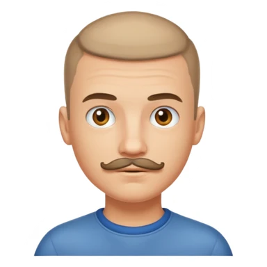 buzz cut boy with moustache sticker