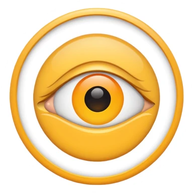 iOS emoji, minimal eye symbol, circle with dot, flat sticker
