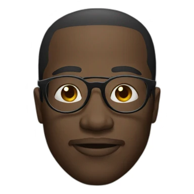 African man in round glasses sticker
