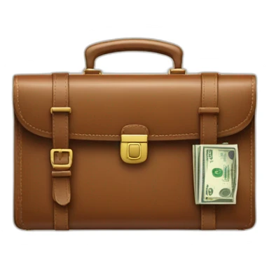 briefcase with money sticker