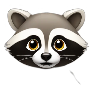 round raccoon sticker
