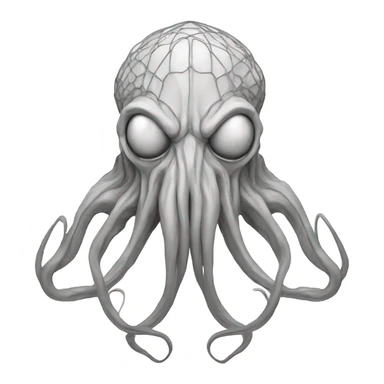 Cthulhu wireframe white sticker