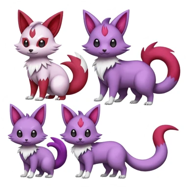 Zangoose-Rattata-Skitty-Noibat-Purrloin-Fakemon-hybrid-creature (full body) sticker