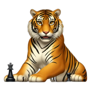 Tigre qui joue aux échecs sticker