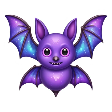 glitter purple bat sticker