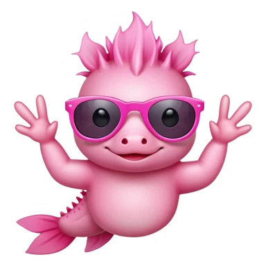 Axolotl with sunglasses and a peace sign sticker