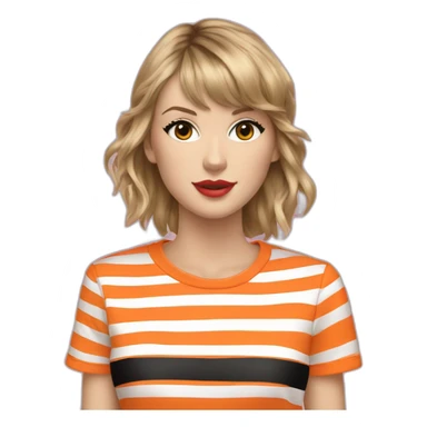 taylor swift orange striped tshirt sticker