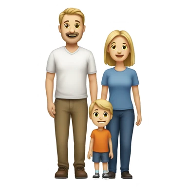European Family consisting of 1 Man, 1 Woman and 3 Boys sticker