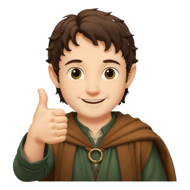 Frodo from lord of the ring doing a thumb up sticker