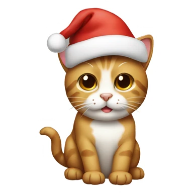 Cat wearing Christmas hat sticker