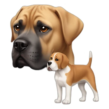 a black cane Corso with a Beagle  sticker