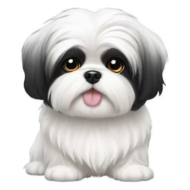 black and white shih tzu sticker