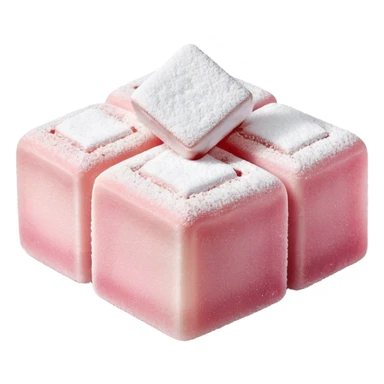 Turkish Delight Cinematic Realistic Turkish Delight Dessert Emoji, depicted as a single, delicate piece of Turkish delight dusted with powdered sugar, rendered with intricate textures and soft, inviting lighting. sticker