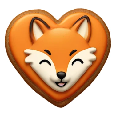cookie heart with fox sticker