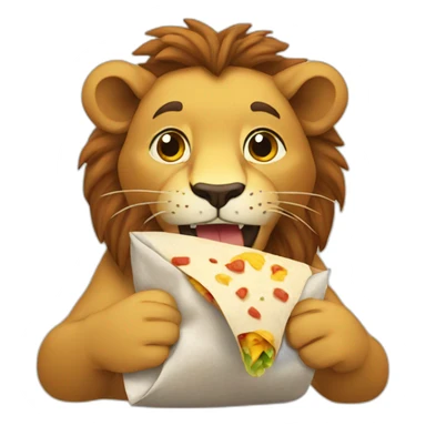 lion eating burrito sticker