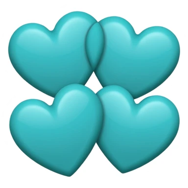 3 teal lined hearts that are hollow in the center sticker