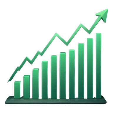 dark green growth graph sticker